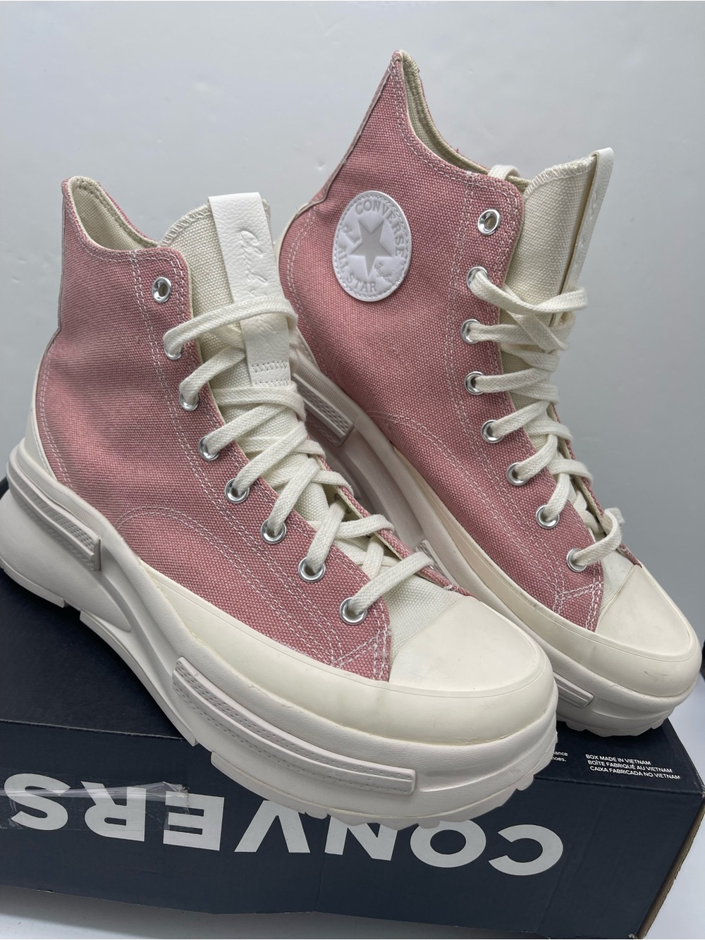 Converse Men RUN STAR LEGACY CX HI RUST PINK/PALE PUTTY/EGRET Platform Sneakers - Picture 8 of 16